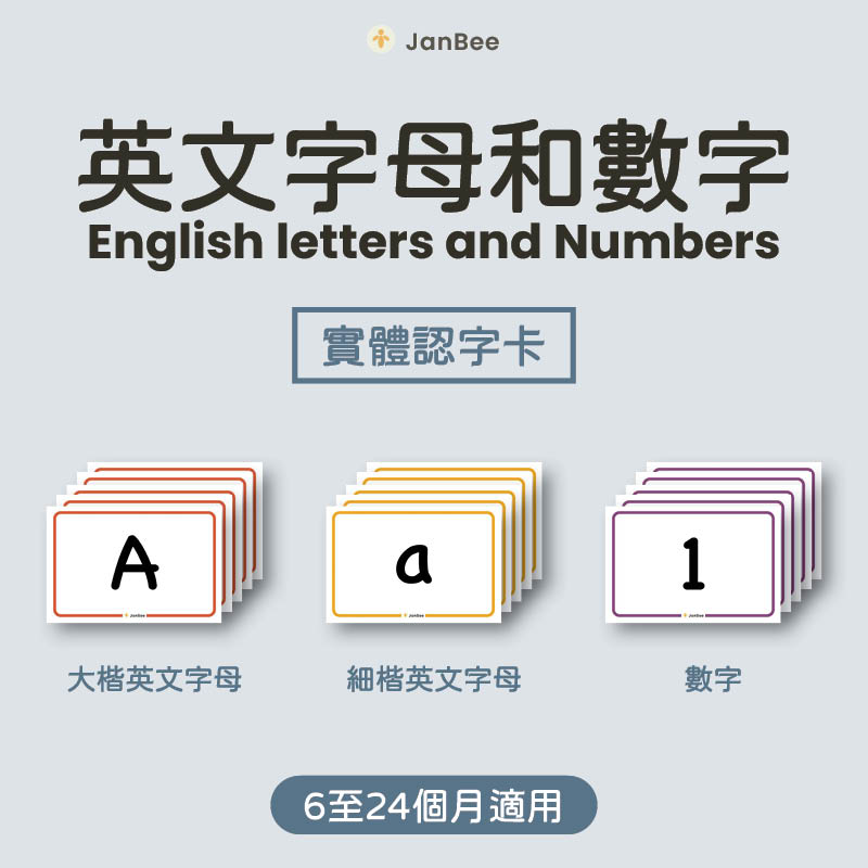 英文字母和數字認字卡（實體）